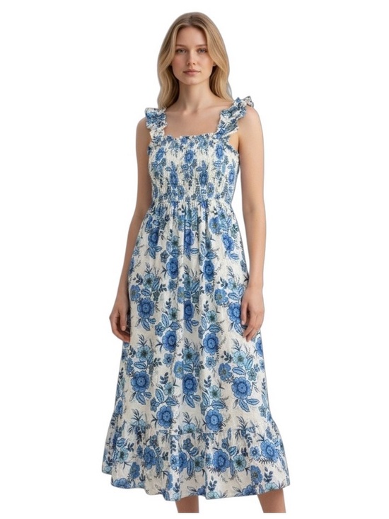 Haute Hippie Dresses & Skirts - Haute Hippie Blue and White Floral Maxi Dress